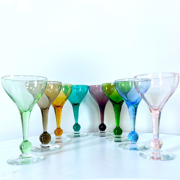 MCM Atomic Harlequin Cordial 8 Multicolor Glasses - Picture 1 of 14